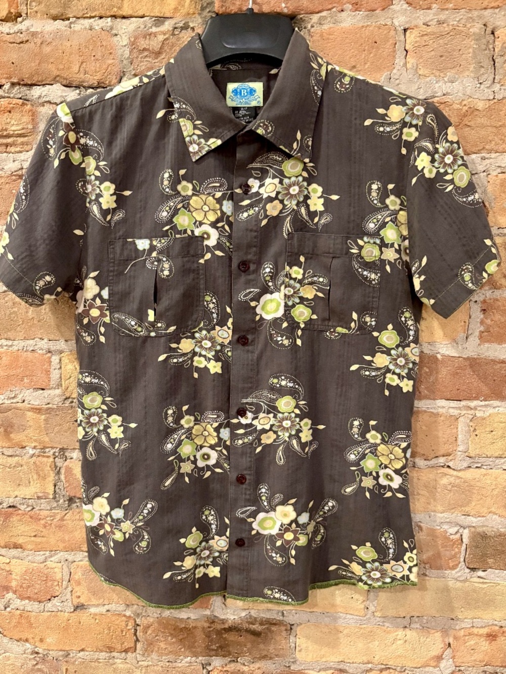 Buffalo Mens Retro Short Sleeve Button Down Shirt